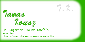 tamas kousz business card